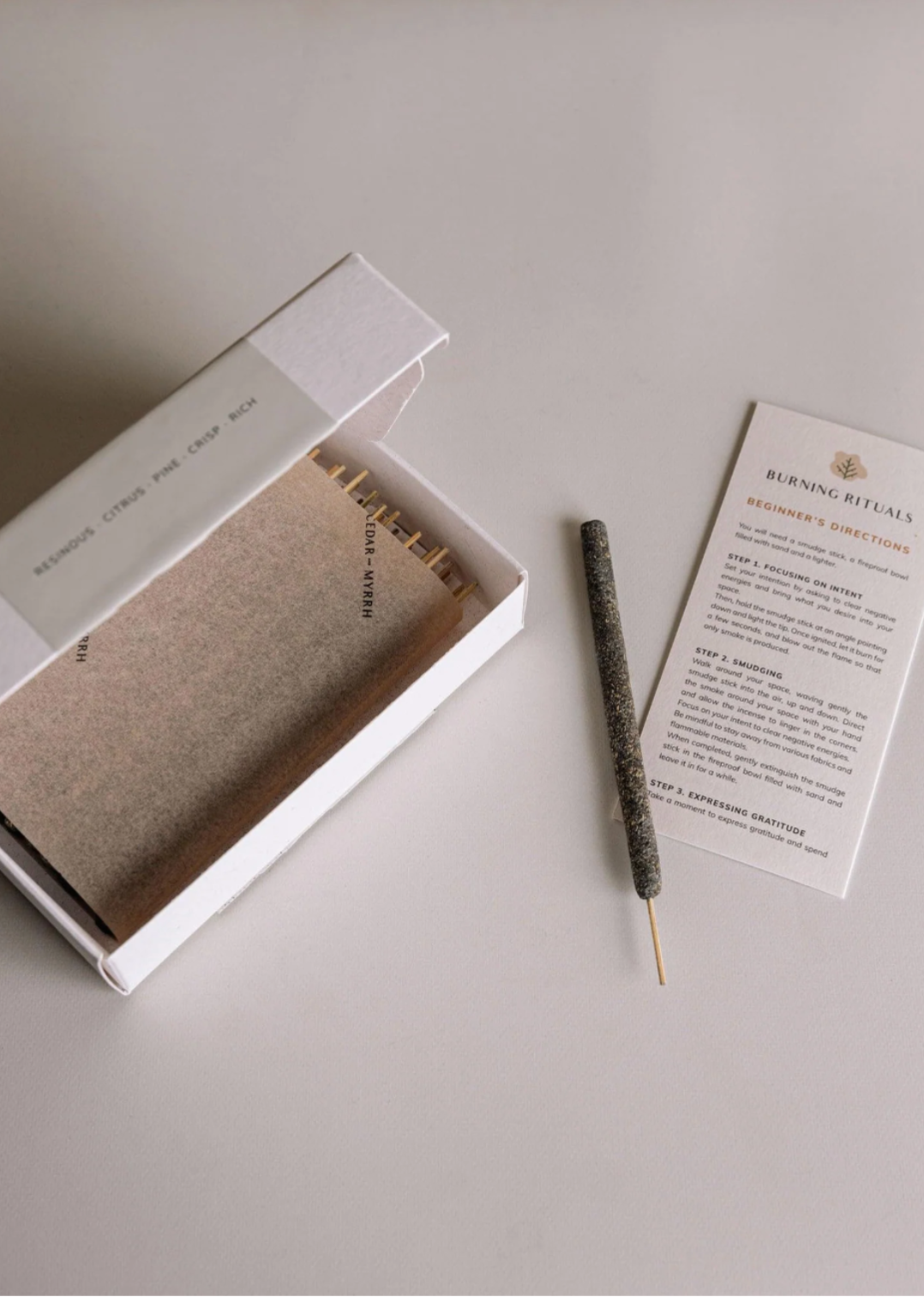 High-quality Black Copal incense sticks with a rich, resinous aroma for spiritual rituals from Cedar and Myrrh and sold at Blackbird Designs.