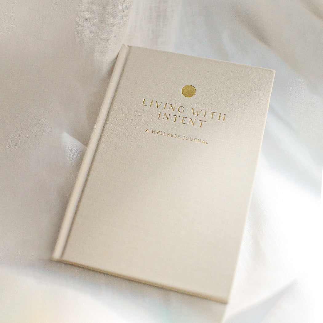 Living with Intent Journal featuring guided prompts for mindfulness, self-reflection, goal-setting, and daily habit tracking for a purposeful and intentional life.