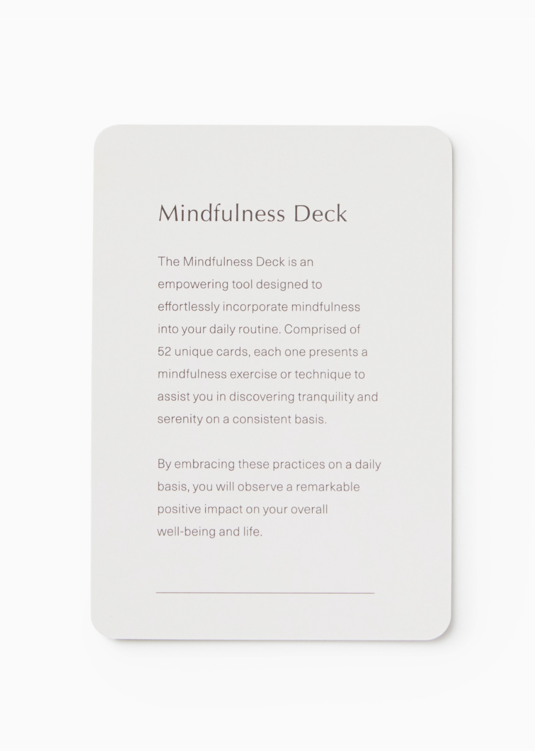 Flat lay of mindfulness meditation cards featuring calming prompts and exercises from Blackbird Designs.